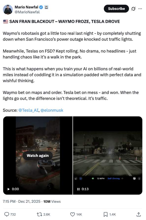 自动驾驶遇停电，Waymo系统崩溃引技术之争(图13)