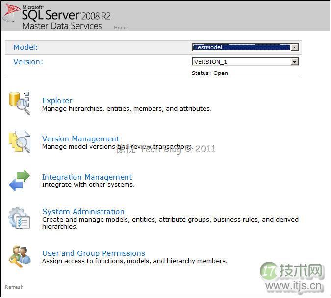 使用SQL Server 2008 R2的主数据服务调用API创建Model