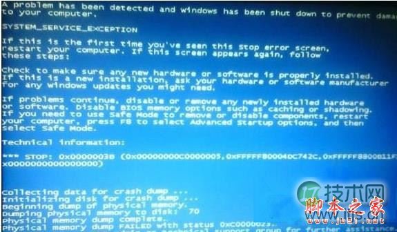 windows 7蓝屏提示错误代码0x0000003B怎么办？windows 7蓝屏解决(图1)