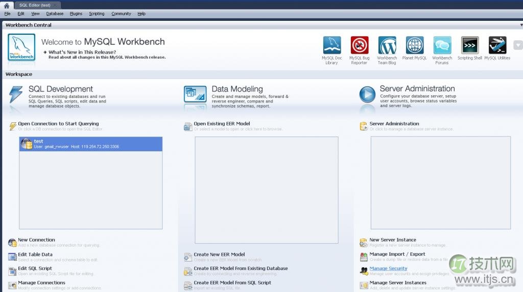 简单介绍一下MySQL Workbench的图形界面