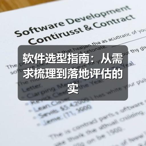 软件选型指南：从需求梳理到落地评估的实用方法